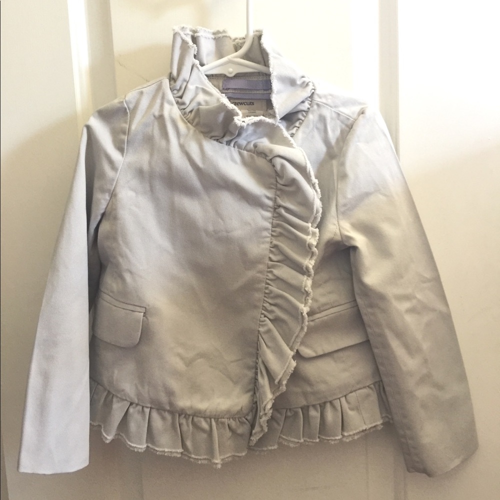 J Crew Crewcuts Ruffle Jacket Girls 4-5